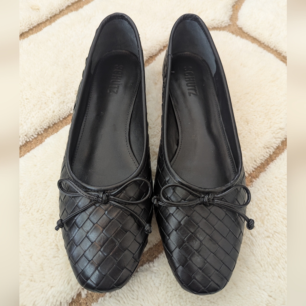 NWT Schutz Arissa Woven Leather Ballet Flat